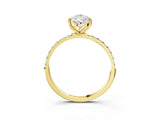 Yellow gold Pear Diamond Pavé Band with Six-Prong Setting_49