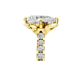 Yellow gold Pear Diamond Pave Band with Floral Prong Setting_32