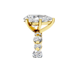 Yellow gold Pear Diamond Prong Set Engagement Ring with Pave Band_208
