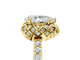 Yellow gold Pear Diamond Solitaire Ring with Shared Prong Pavé Band_59