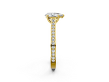 Yellow gold Pear Diamond Solitaire with Pave Band and Six-Prong Setting_34