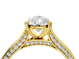 Yellow gold Pear Diamond Solitaire with Pave Band and Six-Prong Setting_36