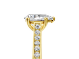 Yellow gold Pear Diamond Solitaire with Pave Band and Six-Prong Setting_37