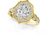 Yellow gold Pear Halo Diamond Engagement Ring with Milgrain Band and Four-Prong Setting_35
