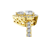 Yellow gold Pear Halo Diamond Engagement Ring with Pavé Band and Four-Prong Setting_146