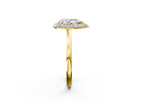 Yellow gold Pear Halo Diamond Engagement Ring with Solitaire Band and Four-Prong Setting_21