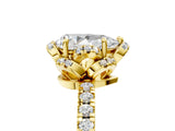 Yellow gold Pear Halo Diamond Pave Band Ring with Four-Prong Setting_20