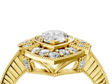 Yellow gold Pear Halo Diamond Ring with Milgrain Bezel and Prong Setting_10
