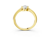 Yellow gold Pear Halo Diamond Ring with Round Cluster Setting, Solitaire Band, and Four-Prong Setting_52