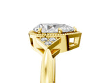 Yellow gold Pear Halo Diamond Ring with Tapered Band and Four-Prong Setting_15