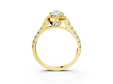 Yellow gold Pear Halo Pavé Diamond Engagement Ring with Four-Prong Setting_28