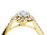 Yellow gold Pear Halo Pavé Diamond Engagement Ring with Four-Prong Setting_7