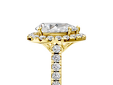 Yellow gold Pear Halo Pavé Diamond Engagement Ring with Four-Prong Setting_8