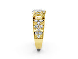 Yellow gold Pear Halo Pave Diamond Engagement Ring with Milgrain Detailing_51