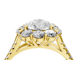 Yellow gold Pear Halo Split Shank Diamond Engagement Ring with Pave Band and Four-Prong Setting_57