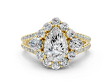 Yellow gold Pear Halo Split Shank Diamond Engagement Ring with Prong Setting_20