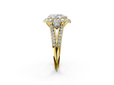 Yellow gold Pear Halo Split Shank Diamond Engagement Ring with Prong Setting_22
