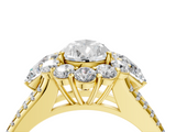 Yellow gold Pear Halo Split Shank Diamond Engagement Ring with Prong Setting_24