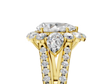 Yellow gold Pear Halo Split Shank Diamond Engagement Ring with Prong Setting_25