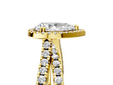 Yellow gold Pear Halo Split Shank Diamond Ring with Pavé Setting 5