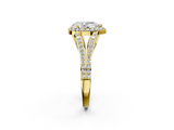 Yellow gold Pear Halo Split Shank Diamond Ring with Prong Setting_22