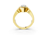 Yellow gold Pear Halo Split Shank Milgrain Diamond Ring_21