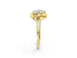 Yellow gold Pear Halo Split Shank Pave Diamond Ring with Petal Prong Setting_23