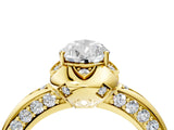 Yellow gold Pear Halo Split Shank Pave Diamond Ring with Petal Prong Setting_25