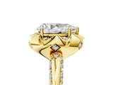 Yellow gold Pear Halo Split Shank Pave Diamond Ring with Petal Prong Setting_26