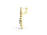 Yellow gold Pear, Marquise and Oval Diamond Floral Drop Earrings_1