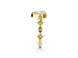 Yellow gold Pear Milgrain Marquise Diamond Twist Band Ring_41