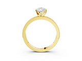 Yellow gold Pear Milgrain Pave Diamond Engagement Ring with Four-Prong Setting_136