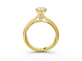 Yellow gold Pear Solitaire Beaded Band Six-Prong Setting_7