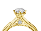 Yellow gold Pear Solitaire Beaded Band Six-Prong Setting_8