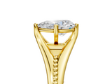 Yellow gold Pear Solitaire Beaded Band Six-Prong Setting_9
