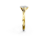Yellow gold Pear Solitaire Beaded Band with Four-Prong Setting_79