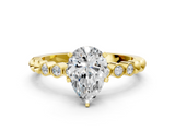 Yellow gold Pear Solitaire Bezel Accent Diamond Engagement Ring with Beaded Band and Four-Prong Setting_51