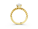 Yellow gold Pear Solitaire Bezel Accent Diamond Engagement Ring with Beaded Band and Four-Prong Setting_54