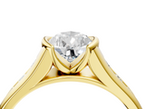 Yellow gold Pear Solitaire Bezel-Set Diamond Ring with Channel-Set Band_45