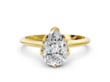 Yellow gold Pear Solitaire Cathedral Diamond Ring with Six-Prong Setting_25