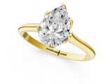 Yellow gold Pear Solitaire Cathedral Diamond Ring with Six-Prong Setting_26