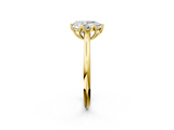 Yellow gold Pear Solitaire Cathedral Diamond Ring with Six-Prong Setting_27