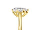 Yellow gold Pear Solitaire Cathedral Diamond Ring with Six-Prong Setting_30