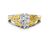 Yellow gold Pear Solitaire Celtic Knot Engagement Ring with Four-Prong Setting_63
