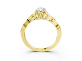 Yellow gold Pear Solitaire Celtic Knot Engagement Ring with Four-Prong Setting_66
