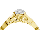 Yellow gold Pear Solitaire Celtic Knot Engagement Ring with Four-Prong Setting_67