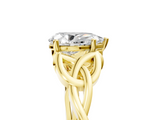 Yellow gold Pear Solitaire Celtic Knot Engagement Ring with Four-Prong Setting_68