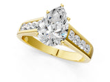 Yellow gold Pear Solitaire Channel-Set Diamond Engagement Ring with Four-Prong Setting_33