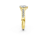 Yellow gold Pear Solitaire Channel-Set Diamond Engagement Ring with Four-Prong Setting_34