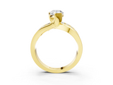 Yellow gold Pear Solitaire Channel-Set Split Shank Ring with Tension Prong Setting_18